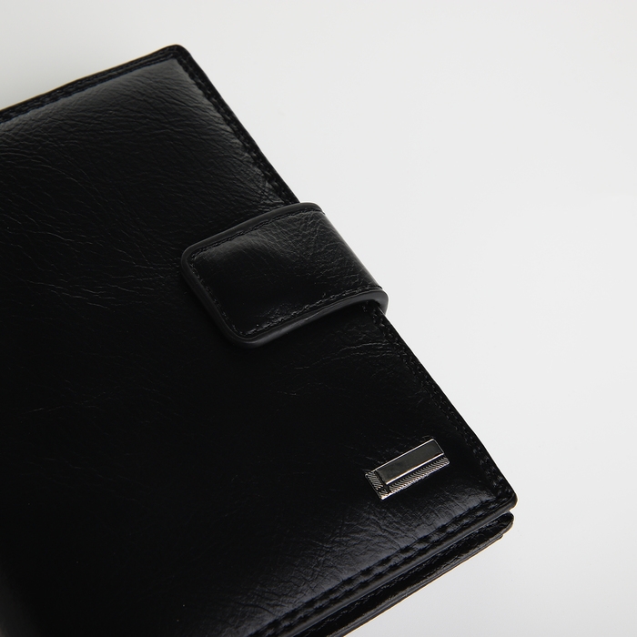 Портмоне мужское на магните 3 в 1, отдел для автодокументов, паспорта, цвет чёрный