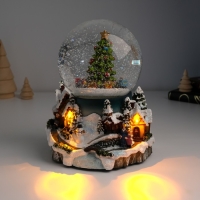 Сувенир полистоун водяной шар музыка, свет "Снежный город" крутится d=12 см 16х15,5х19,5 см 103344 Сувенир полистоун водяной шар музыка, свет "Снежный город" крутится d=12 см 16х15,5х19,5 см 103344