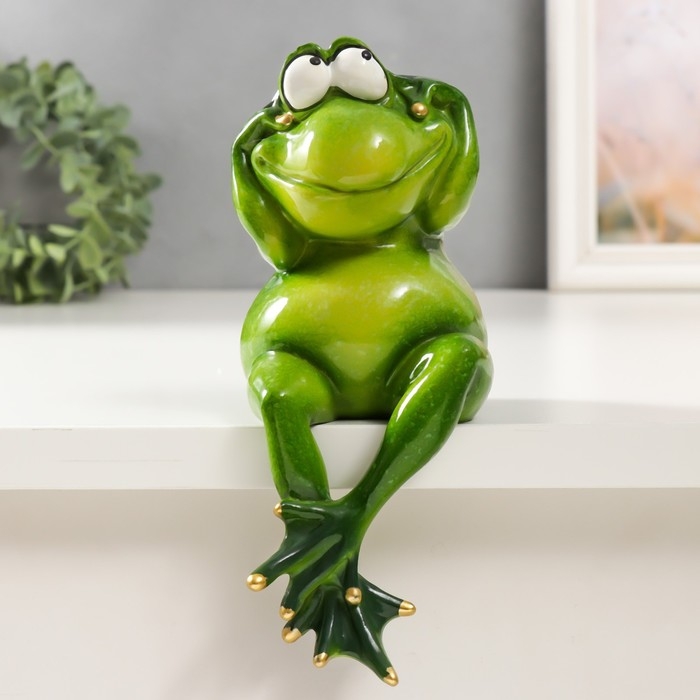 Сувенир полистоун лак Сувенир полистоун лак "Лягуха - не вижу, не слышу, не скажу" 18,5х13х8 см МИКС