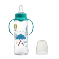 Бутылочка для кормления &laquo;Нежное облачно&raquo;, классическое горло, с ручками, 250 мл., от 0 мес., цвет бирюзовый