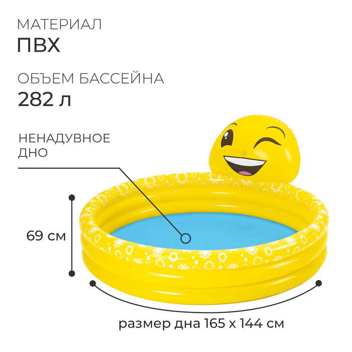 Бассейн надувной детский &laquo;Эмоции&raquo;, 165 х 144 х 69 см, 53081 Bestway