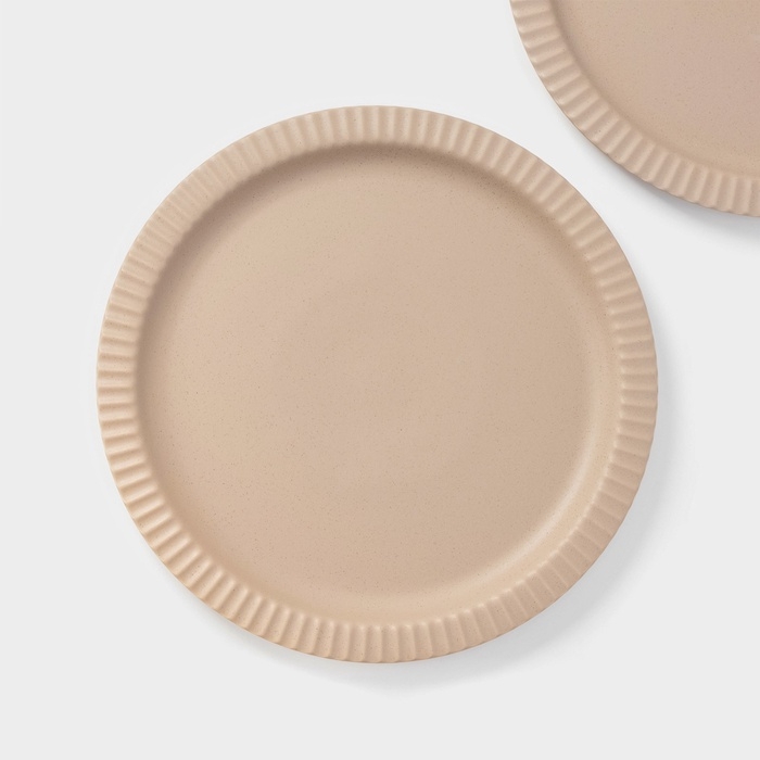 Тарелки Magistro Jarwah Lausanne, d=25 см, обеденные, набор 2 шт, фарфор, бежевые Тарелки Magistro Jarwah Lausanne, d=25 см, обеденные, набор 2 шт, фарфор, бежевые