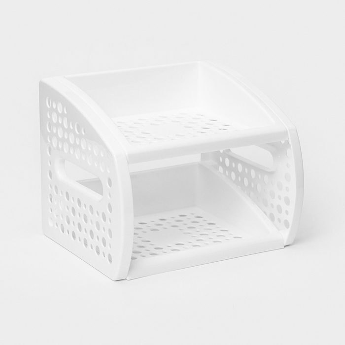 Этажерка настольная 2-х секционная, цвет белый