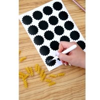 Наклейки водонепроницаемые, набор листов 5 шт., меловой маркер, диаметр 1 наклейки &mdash; 38 мм