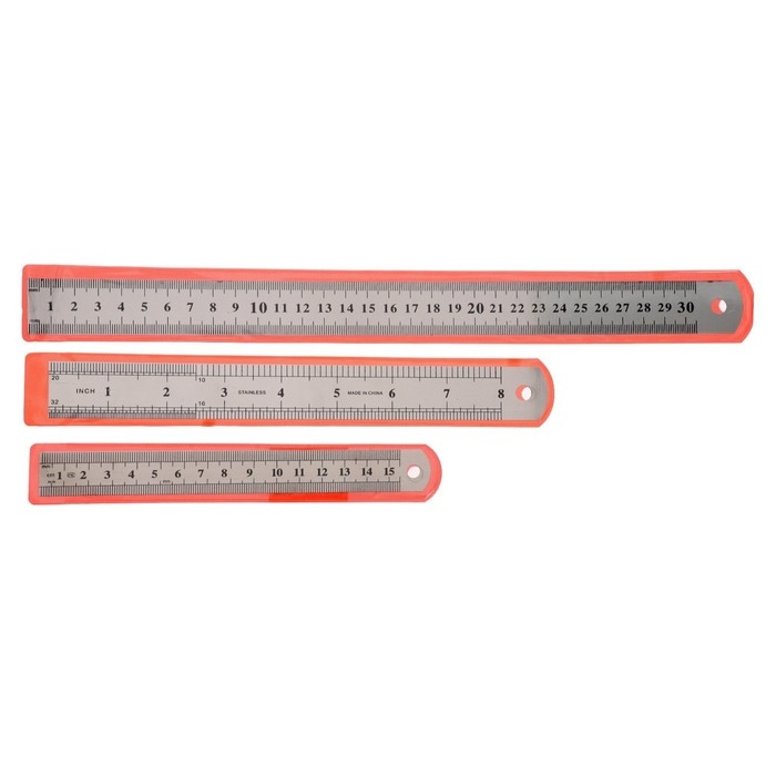 Набор линеек металлических 3 штуки: 15 см, 20 см, 30 см. Набор линеек металлических 3 штуки: 15 см, 20 см, 30 см.