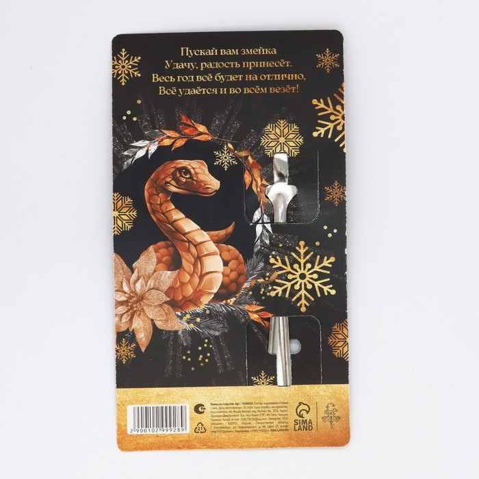 Ложка сувенирная на открытке «Новогодняя коллекция: С Новым годом», 3 х 14 см Ложка сувенирная на открытке «Новогодняя коллекция: С Новым годом», 3 х 14 см