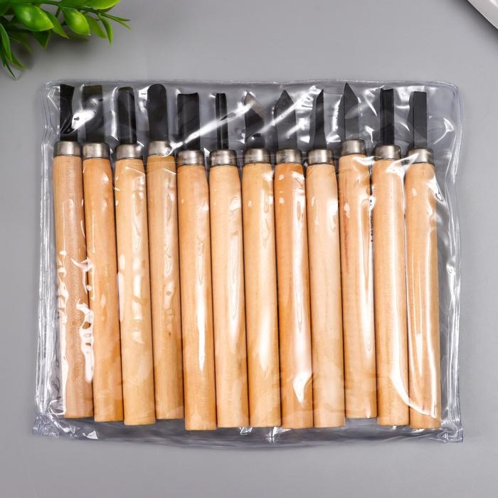 Набор ножей с деревянной ручкой 12 шт 20х17 см Набор ножей с деревянной ручкой 12 шт 20х17 см