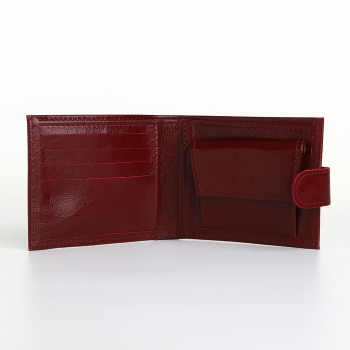 Кошелёк женский на кнопке, TEXTURA, отдел для карт, монет, цвет бордовый Кошелёк женский на кнопке, TEXTURA, отдел для карт, монет, цвет бордовый