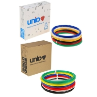 Пластик UNID PLA-6, для 3Д ручки, 6 цветов в наборе, по 10 метров Пластик UNID PLA-6, для 3Д ручки, 6 цветов в наборе, по 10 метров