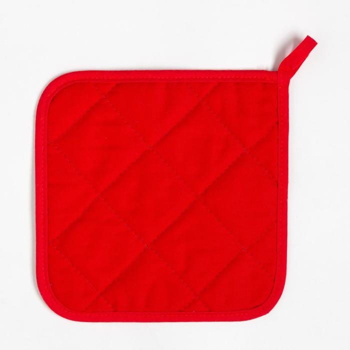 Новый год. Набор кухонный Christmas red flowers варежка-прихватка 20х28см, прихватка 19х19см, 100% хлопок