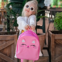 Рюкзак детский для девочки &laquo;Котейка&raquo;, 30 х см, отдел на молнии, цвет красный