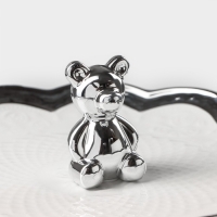 Этажерка - фруктовница круглая &laquo;Стильный мишка&raquo;, 2 яруса, d=18,5/26 см, керамика, цвет белый