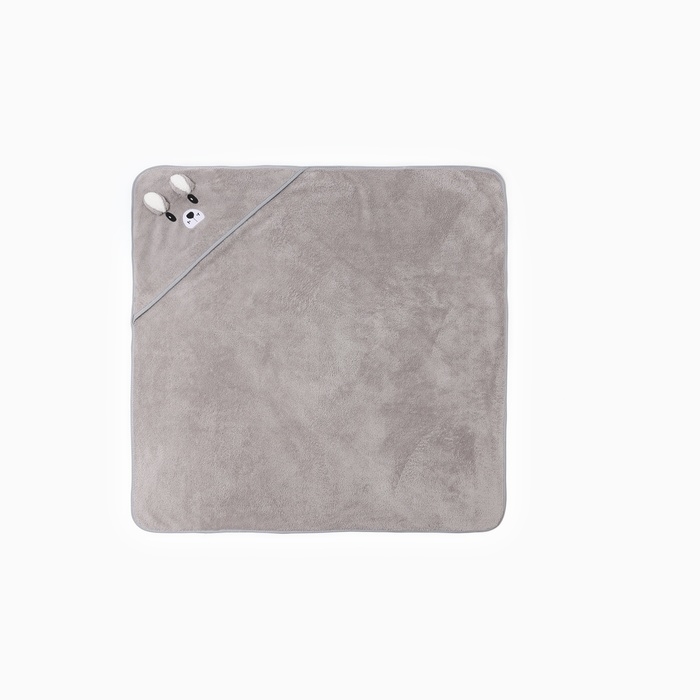 Полотенце-уголок LoveLife Полотенце-уголок LoveLife "Зайчик", цв. серый, 80х80 см, 100% пэ, микрофибра