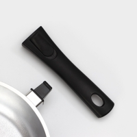 Сковорода алюминиевая, d=24 см, стеклянная крышка, съёмная ручка, цвет серый Сковорода алюминиевая, d=24 см, стеклянная крышка, съёмная ручка, цвет серый