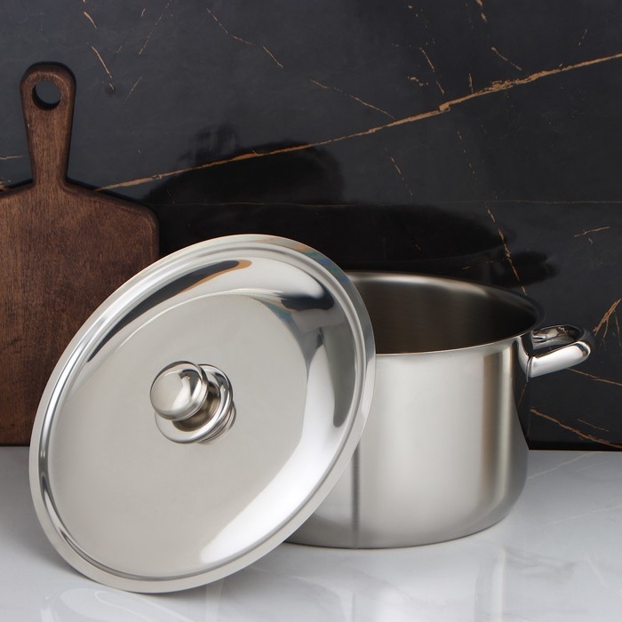 Кастрюля цельнотянутая &laquo;Профи&raquo;, 9 л, d=28 см, металлическая крышка