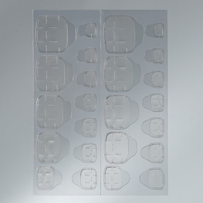 Накладные ногти для ног &laquo;Идеальный педикюр. Классический френч&raquo;, 24 шт, клеевые пластины, цвет бежевый/белый