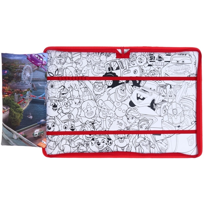 Папка для труда А4 с пеналом, на молнии, текстиль, Тачки Папка для труда А4 с пеналом, на молнии, текстиль, Тачки