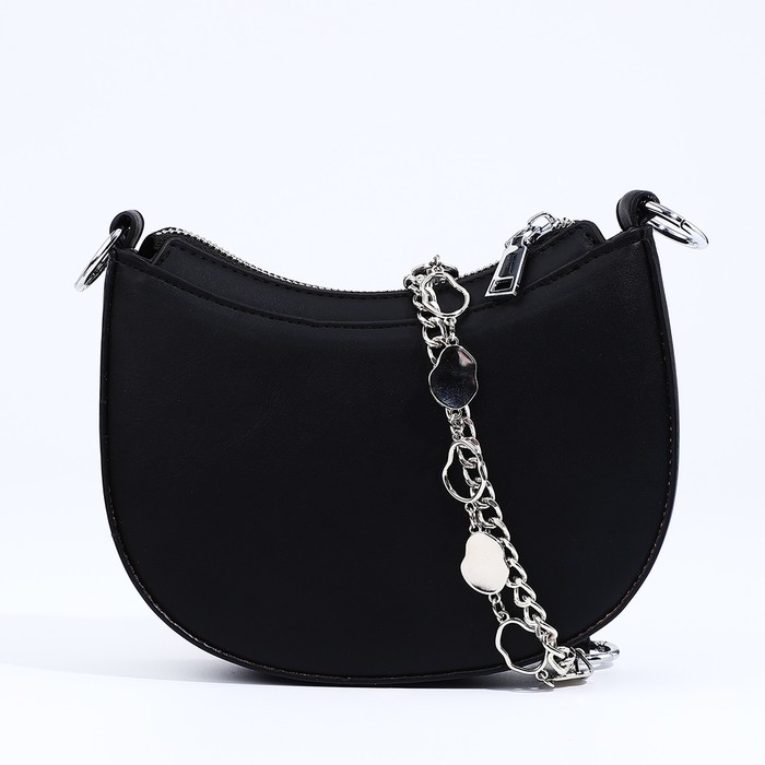 Сумка-багет на молнии, цвет чёрный