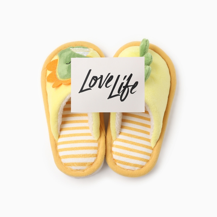 Тапочки детские, размер 24-25, цвет желтый