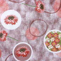 Клеёнка на стол Доляна &laquo;Цветы&raquo;, на нетканой основе, ширина 137 см, толщина 0,2 мм, рулон 20 м