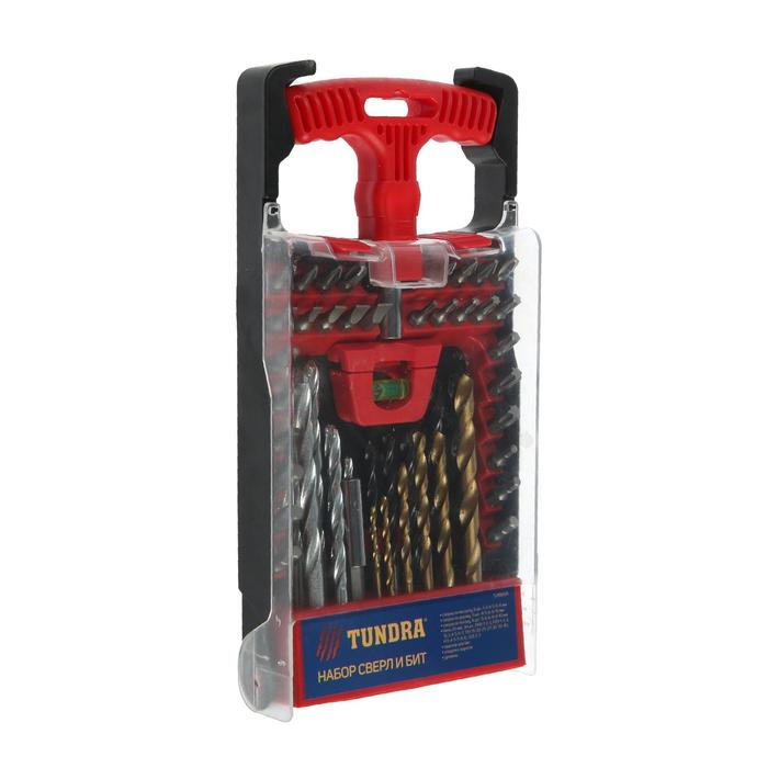 Набор сверл и бит ТУНДРА, по дереву, бетону и металлу, с держателем, 50 предметов Набор сверл и бит ТУНДРА, по дереву, бетону и металлу, с держателем, 50 предметов