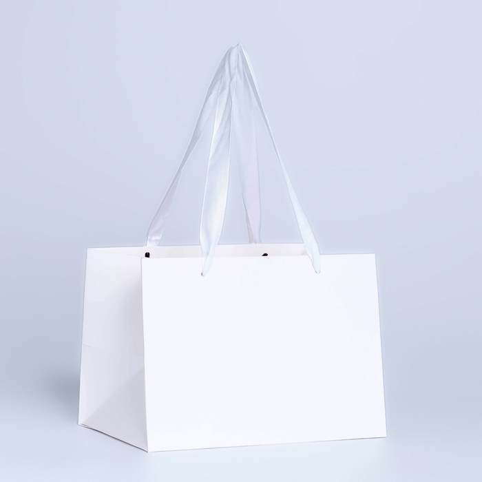 Пакет подарочный с широким дном 20 × 14 × 13,2 см, белый Пакет подарочный с широким дном 20 × 14 × 13,2 см, белый