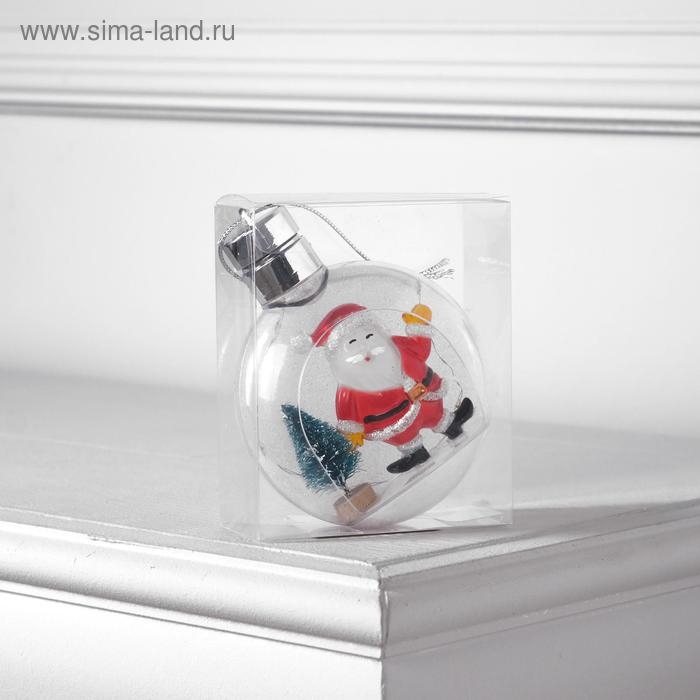 Ёлочный шар &laquo;Дед Мороз&raquo;, батарейки, 5 LED, свечение тёплое белое