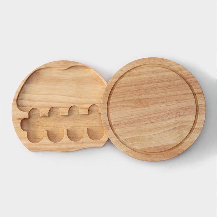 Набор для подачи сыра Magistro, 4 ножа, доска, 19,5×19,5×3,5см, дуб Набор для подачи сыра Magistro, 4 ножа, доска, 19,5×19,5×3,5см, дуб