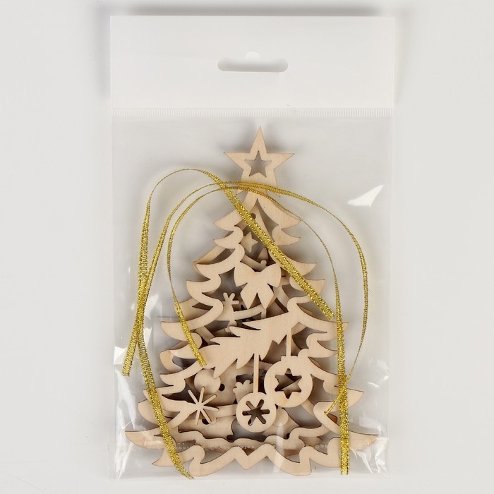 Заготовки для творчества на новый год &laquo;Елочки с подвесом&raquo;, 3 шт