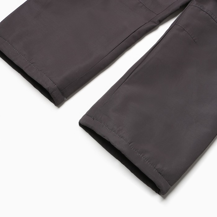 Брюки утеплённые для девочек, цвет серый, рост 128 см