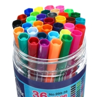 Фломастеры 36 цветов, в тубусе, синий "Мишка"