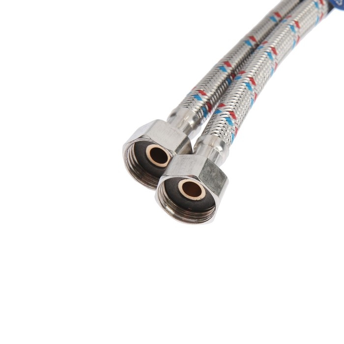 Подводка гибкая для смесителя ZEIN, гайка 1/2", штуцер М10, 80 см, набор 2 шт