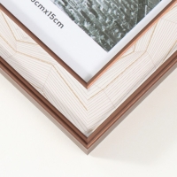 Фоторамка пластик на 2 фото 10х15 см "Абстракция из линий на белом" кофе