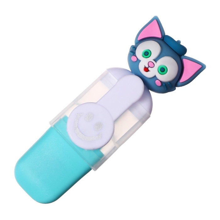 Набор маркеров текстовыделителей 6 штук 6 цветов, в пенале на молнии Зверята Набор маркеров текстовыделителей 6 штук 6 цветов, в пенале на молнии Зверята