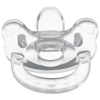 Соска - пустышка цельносиликоновая ортодонтическая &laquo;Мишка&raquo;, от 0 мес., цвет прозрачный