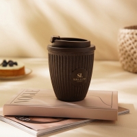 Стакан для кофе с крышкой SL Home, 250 мл, 9,5&times;9,5&times;12,5 см, цвет коричневый