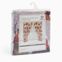 Комплект штор д/кухни с подхватами "Winter holidays" 145х180см-2 шт., габардин Комплект штор д/кухни с подхватами "Winter holidays" 145х180см-2 шт., габардин