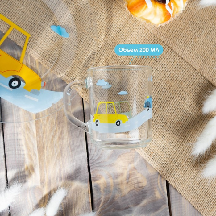 Набор детской посуды Доляна &laquo;Бип-бип&raquo;, 3 предмета: миска 450 мл, тарелка d=20 см, кружка 200 мл