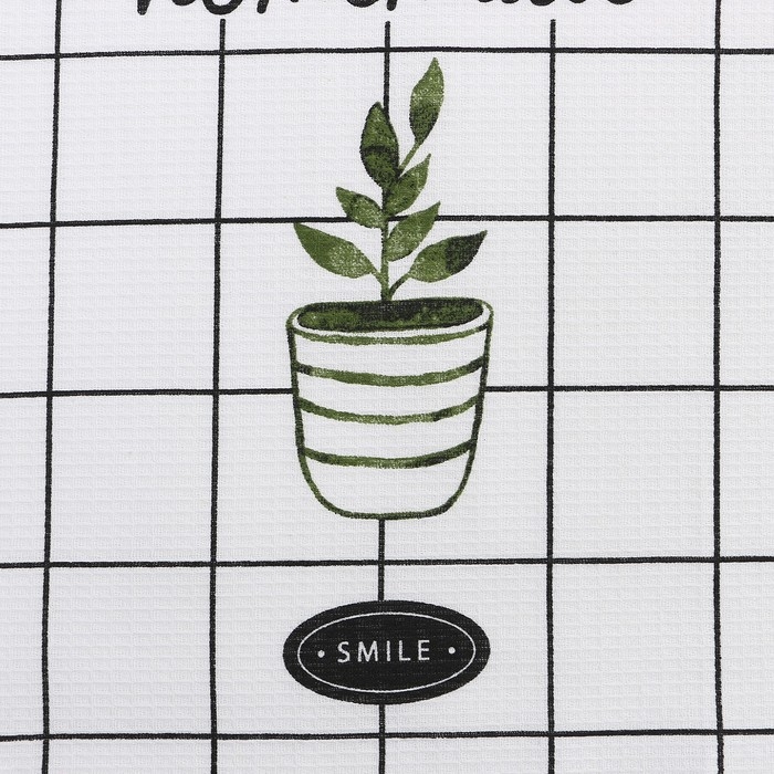 Полотенце Доляна "Улыбайся" 28х46 см, 100% хлопок, вафля 160 г/м2