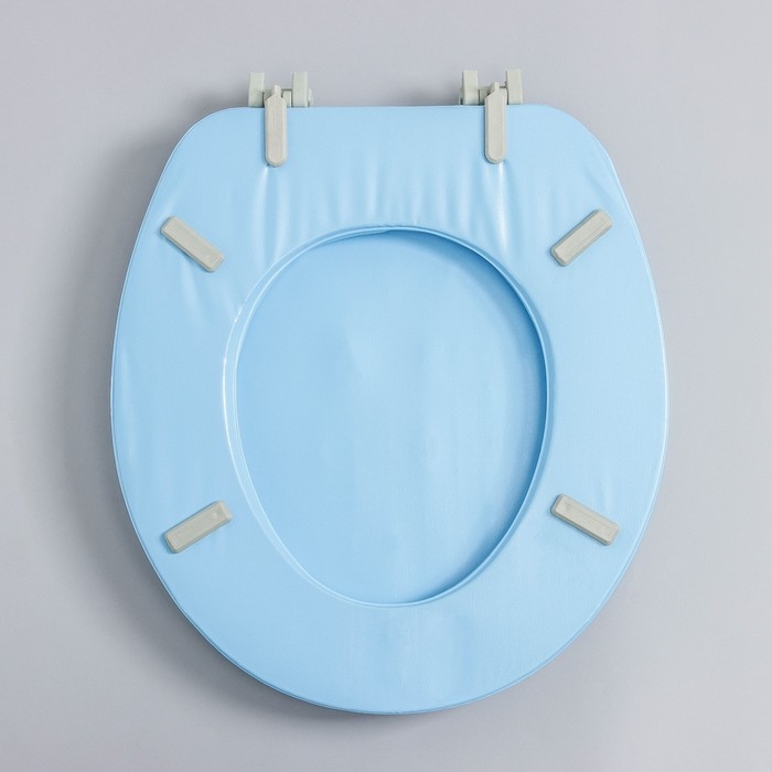 Сиденье для унитаза с крышкой,Росспласт, 43&times;37 см, мягкое, голубое, МИКС