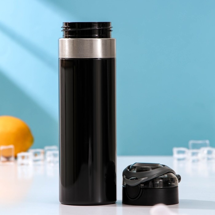 Бутылка «Строгость», 600 мл, 6,8×8,3×24,3 см, тритан, цвет чёрный Бутылка «Строгость», 600 мл, 6,8×8,3×24,3 см, тритан, цвет чёрный