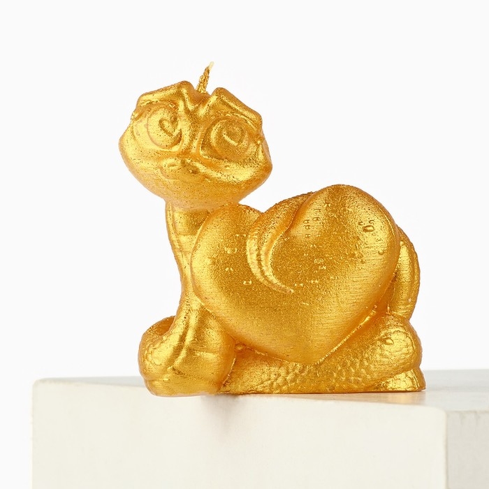 Свеча новогодняя &laquo;Змейка милашка&raquo;, на Новый год, золотая, 69 х 61 х 36