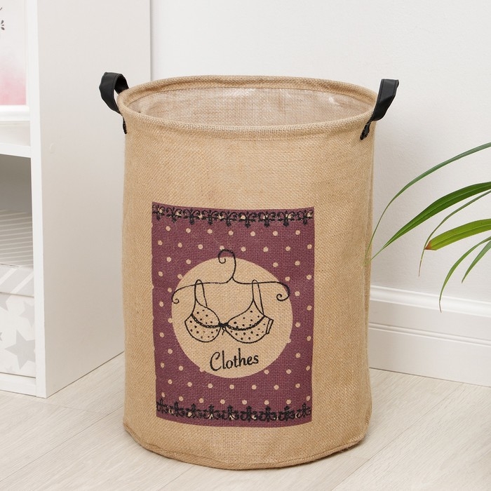 Корзина для белья &laquo;Будуар&raquo;, 34&times;40 см, джут