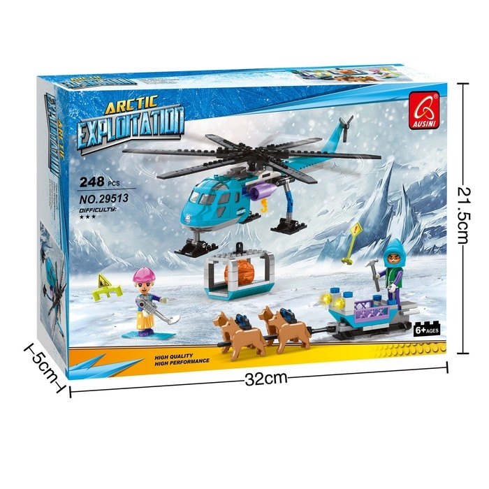 Конструктор Арктика &laquo;Вертолёт и упряжка&raquo;, 248 деталей