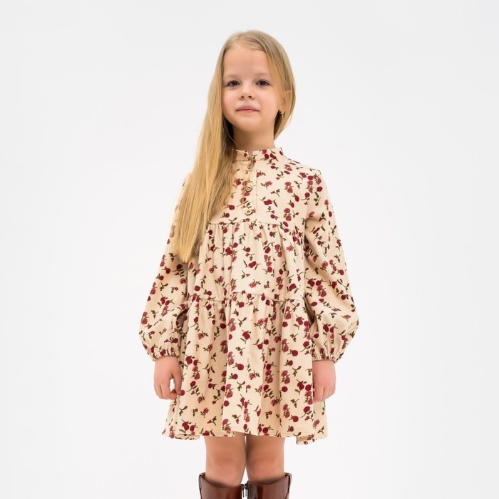Платье детское KAFTAN Платье детское KAFTAN "Цветы", р. 30 (98-104), бежевый