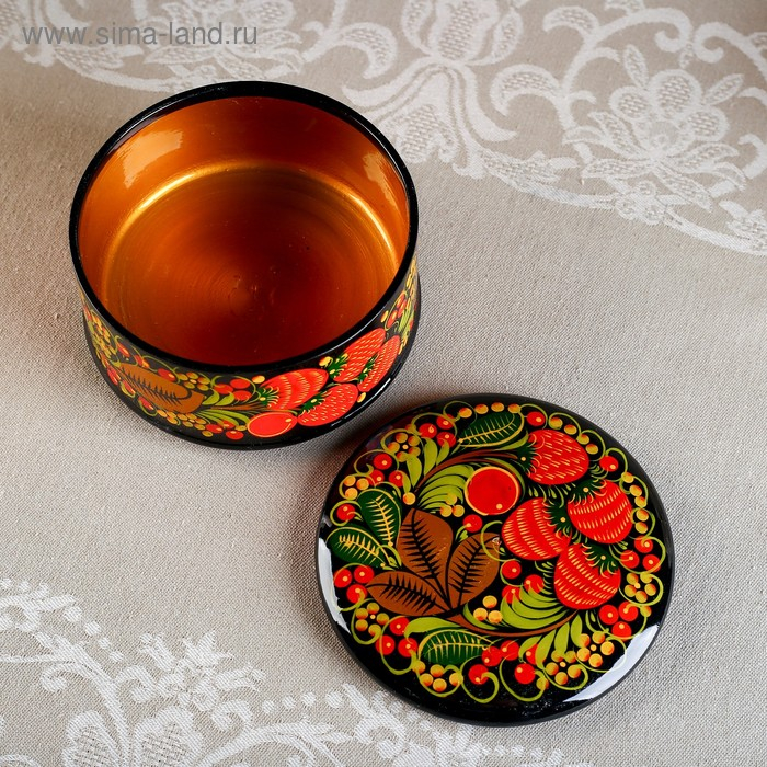 Коробка &laquo;Ягодка&raquo;, средняя,12&times;7 см, хохлома