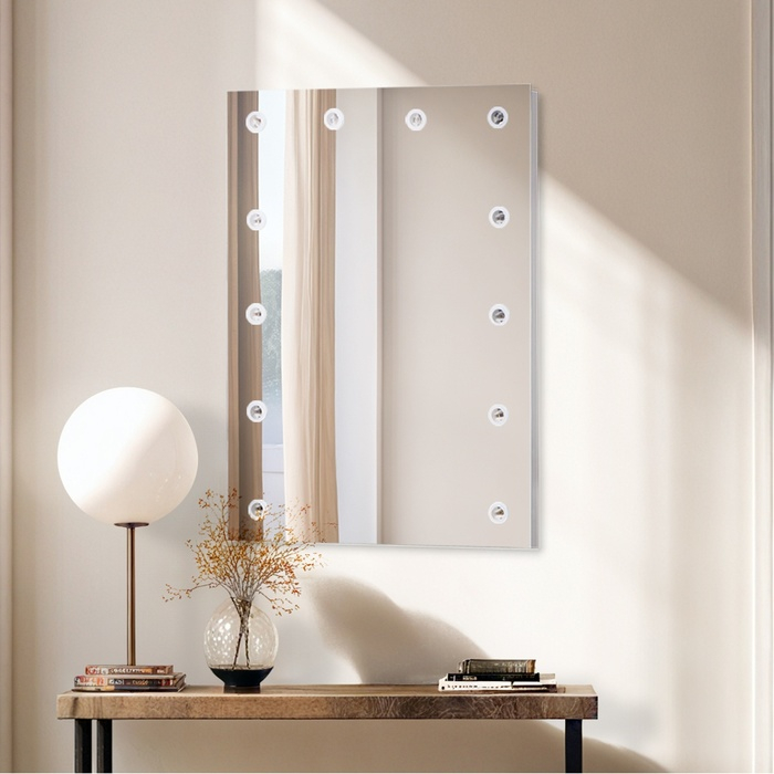 Зеркало, гримёрное, настенное, 12 лампочек, 60×80 см Зеркало, гримёрное, настенное, 12 лампочек, 60×80 см