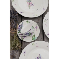 Кофейная пара фарфоровая Доляна &laquo;Лаванда&raquo;, 2 предмета: чашка 80 мл, блюдце d=11,4 см, цвет белый