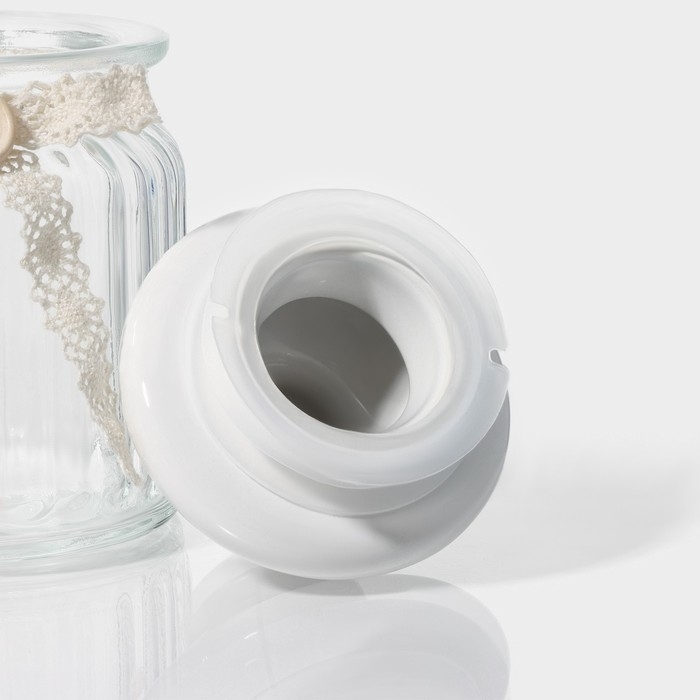 Банка стеклянная для хранения сыпучих продуктов Доляна &laquo;Варенье&raquo;, 250 мл, 8&times;13 см, с керамической крышкой