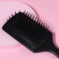 Расчёска массажная, 8 &times; 24 см, цвет чёрный